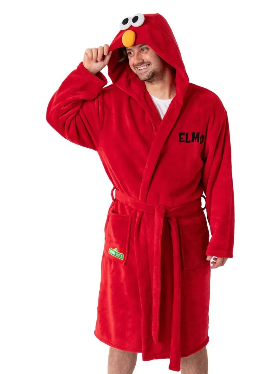 Vanilla Underground Sesame Street Elmo Hooded Bath Robe