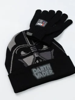 Vanilla Underground Star Wars Boys Black Beanie and Gloves Set