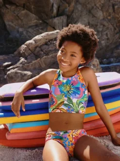 Veelkleurig met tropische print - Bikini (3-16 jr)