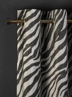 Velvet Zebra Print Eyelet Curtains