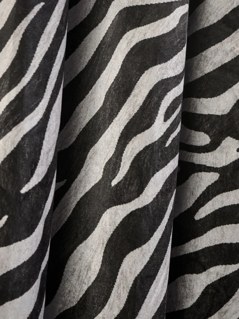 Velvet Zebra Print Eyelet Curtains