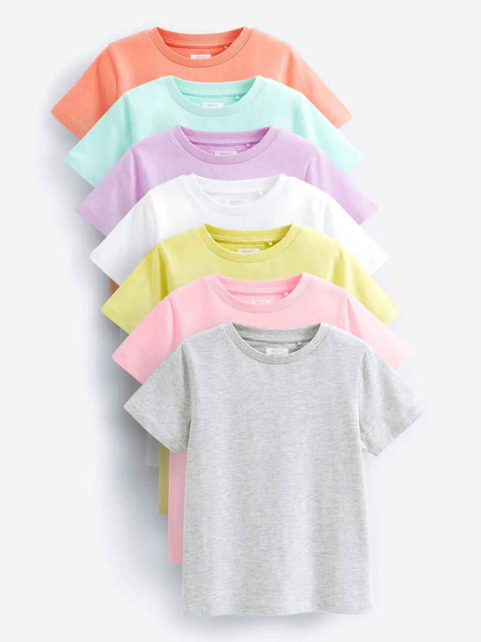 Verschillende effen pastelkleuren - T-shirts 7 Pack (3-16jr)