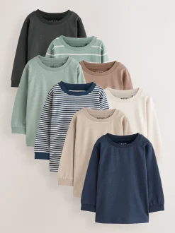 Verschillende mineraaltinten - Set van 8 T-shirts met lange mouwen (3 mnd-7 jr)