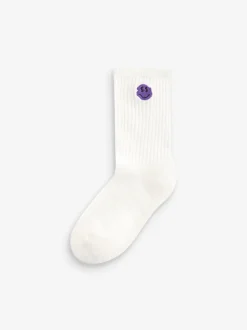Versierde smiley's - Sport Rib Socks 5 Pack