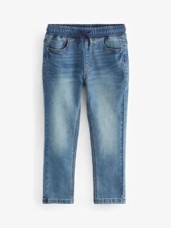 Vintage middenblauw - Jeans met stretch en elastische taille (3-16 jr)