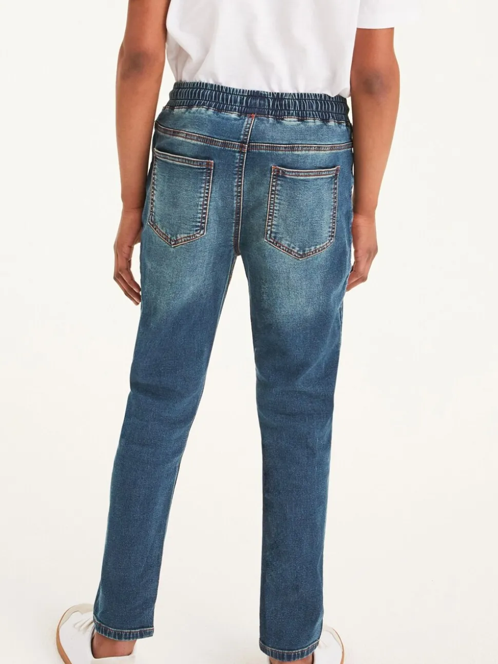 Vintage middenblauw - Jeans met stretch en elastische taille (3-16 jr)