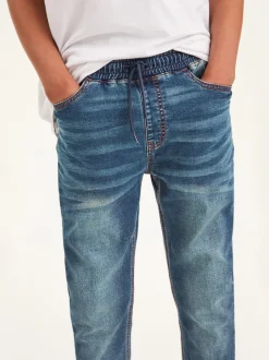Vintage middenblauw - Jeans met stretch en elastische taille (3-16 jr)