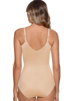 Warm beige - Miraclesuit - Shapewear vormgevende body zonder beugel met extra sterke ondersteuning