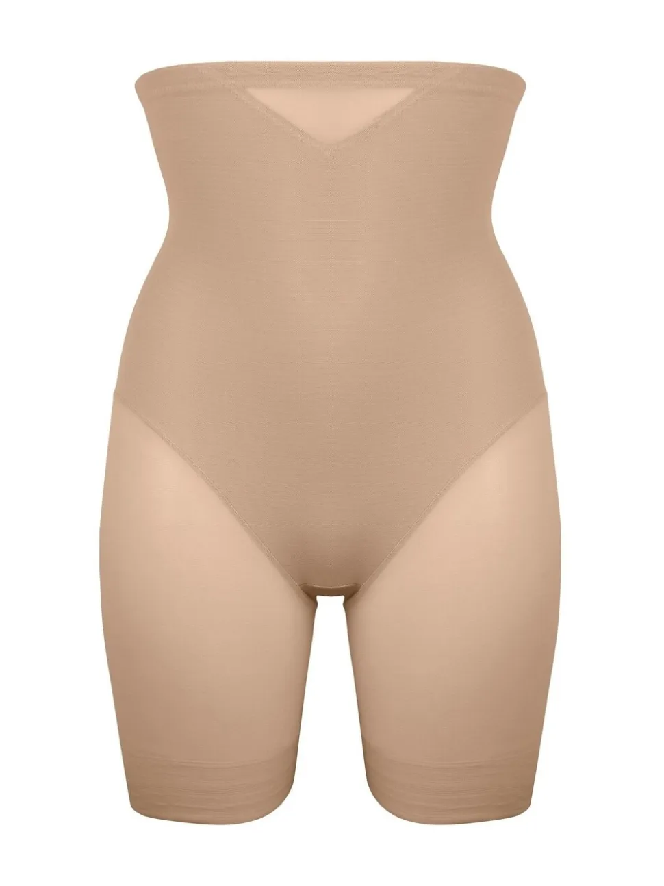 Warm beige - Miraclesuit - Doorschijnende dijlange stroomlijnende short met hoge taille