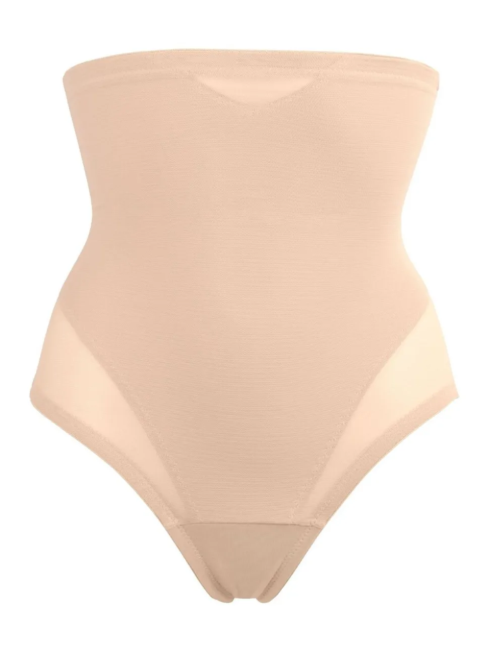 Warm beige - Miraclesuit doorschijnende string met hoge taille en stevige buikcorrectie