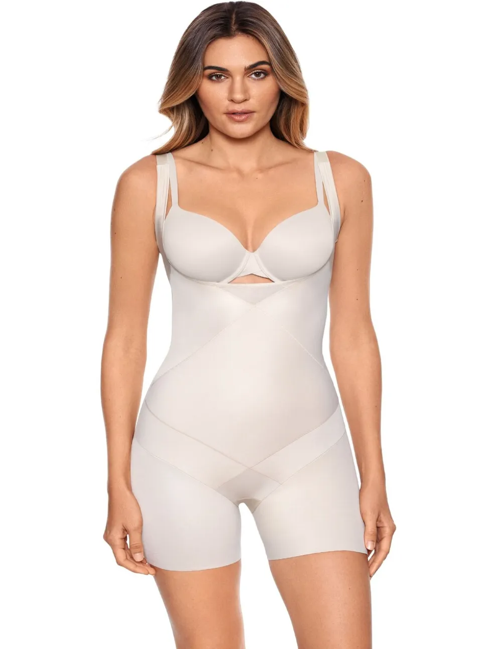 Warm beige - Miraclesuit Shapewear - Extrasterk vormgevende body met directe buikcorrectie
