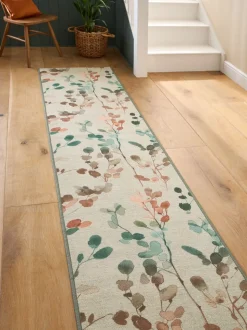 Wasbare herfstige loper met bloemenprint