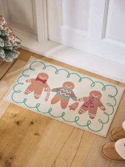 Wasbare Kerstmis deurmatten van gemberkoek