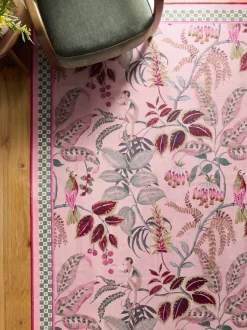 Wasbare loper met exotische aap en bloemen