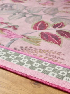 Wasbare loper met exotische aap en bloemen
