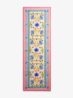 Wasbare loper met heldere bloemenprint