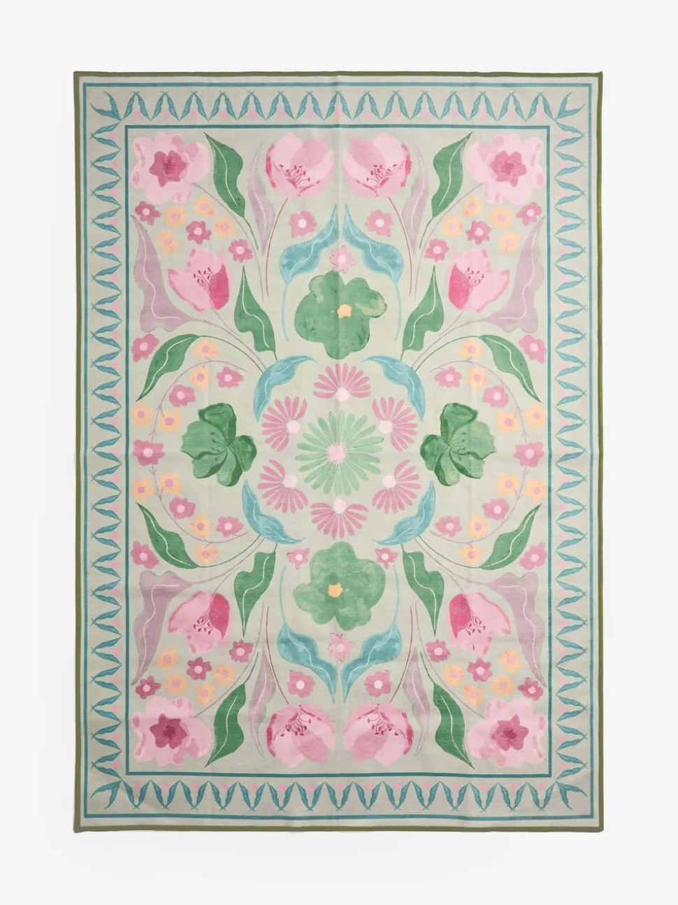 Washable Bettie Floral Print Rug