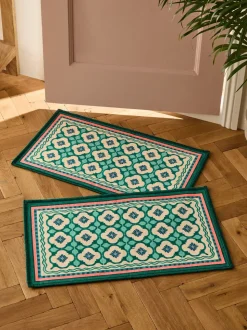 Washable Bright Tile Doormat