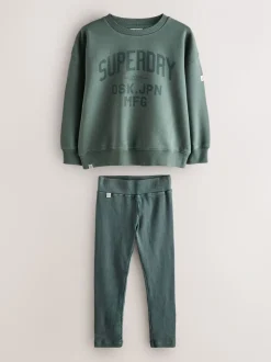 Washed groen - Superdry Leggings Set