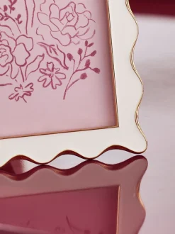 Wavy Gold Metal and Enamel Photo Frame