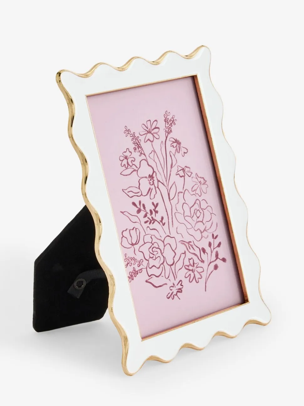 Wavy Gold Metal and Enamel Photo Frame
