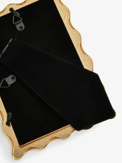 Wavy Gold Metal and Enamel Photo Frame