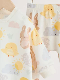 White Bunny Character Print - Easter Sweat and Leggings Baby Set (0mths-2yrs)