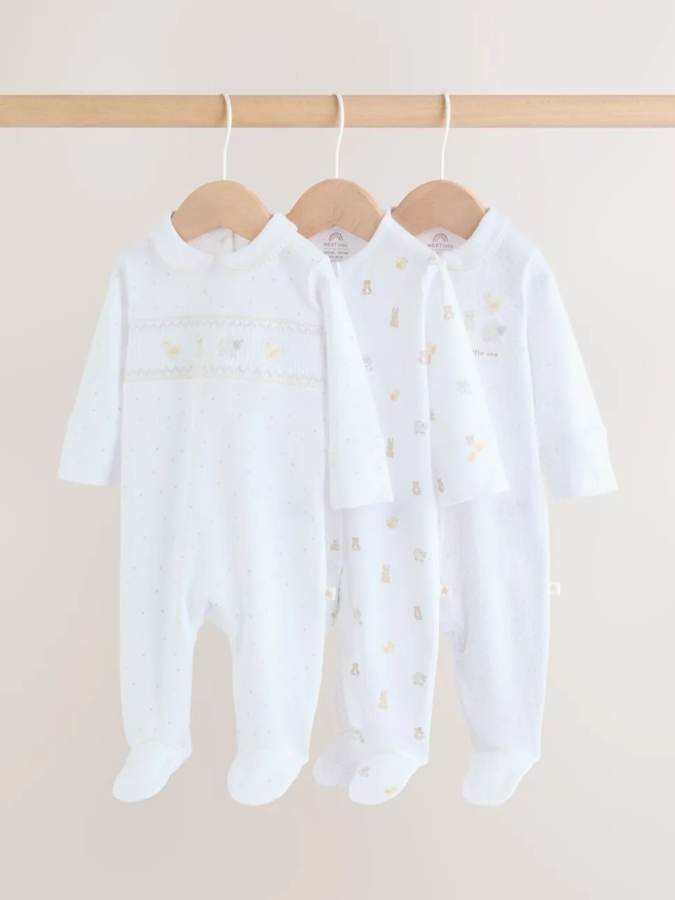 White Collar - Verpakking van 3 babypyjama's (0-2jr)
