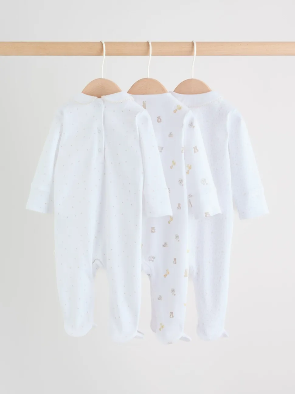 White Collar - Verpakking van 3 babypyjama's (0-2jr)