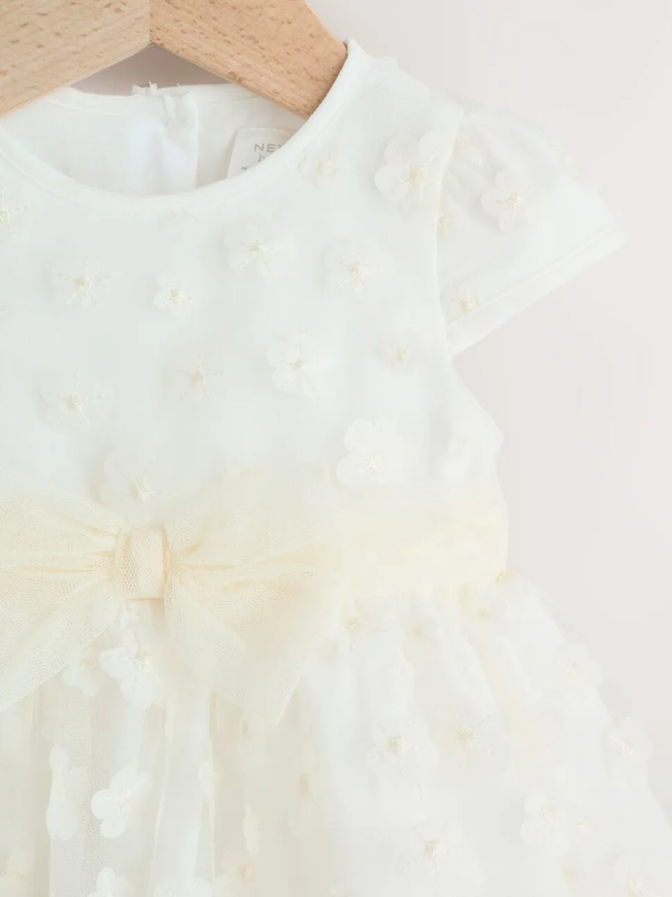 White 3D Flowers - Feestelijke babyjurk (0 mnd-2 jr)