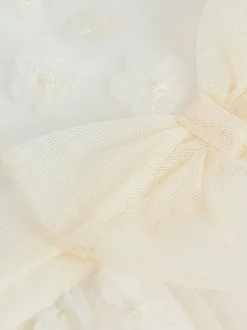 White 3D Flowers - Feestelijke babyjurk (0 mnd-2 jr)