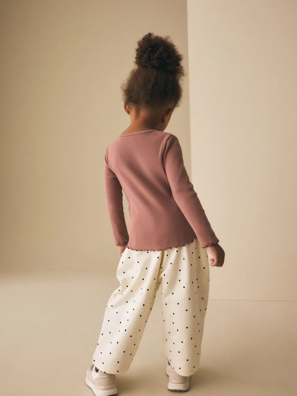 White Mono Spot Bears - Embellished Barrel Trousers (3mths-7yrs)