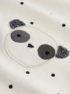 White Mono Spot Bears - Embellished Barrel Trousers (3mths-7yrs)