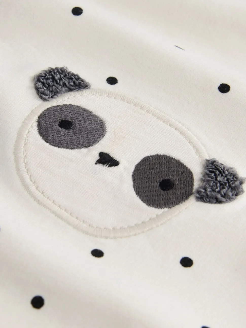 White Mono Spot Bears - Embellished Barrel Trousers (3mths-7yrs)