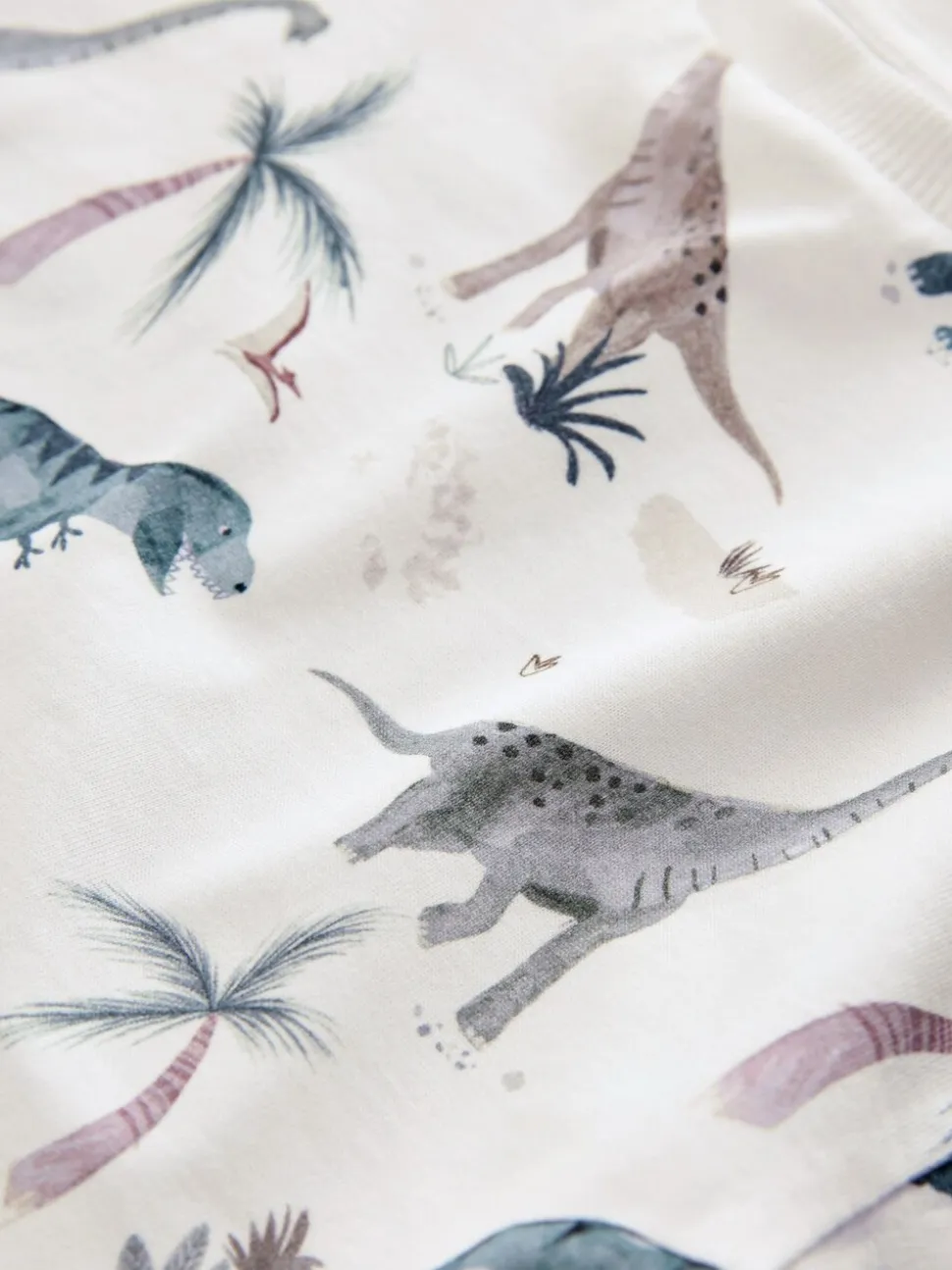 White Watercolour Dinosaurs - Short Sleeve All-Over Print T-Shirt (3 Month-7 Years) (3mths-7yrs)