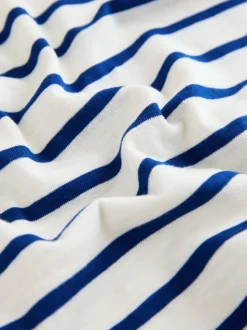 White/Blue Stripe Seagull - Short Sleeve 3D Padded T-Shirt (3mths-7yrs)