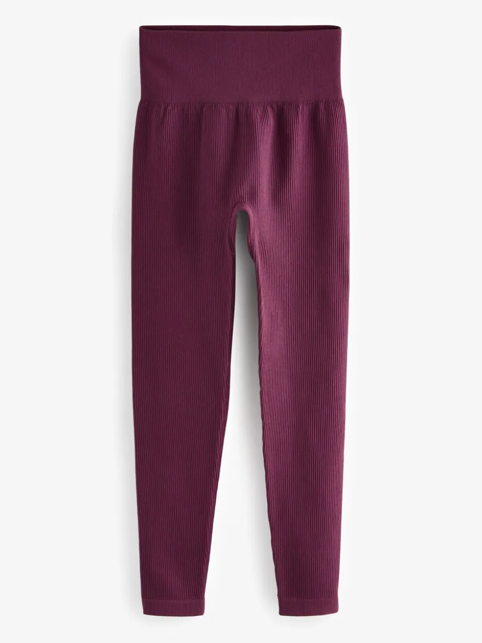 Wijnrood - Geribbelde naadloze legging met hoge taille