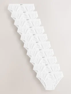 Wit - 100% katoenen slip verpakking van 10 (1,5 - 16 jr)