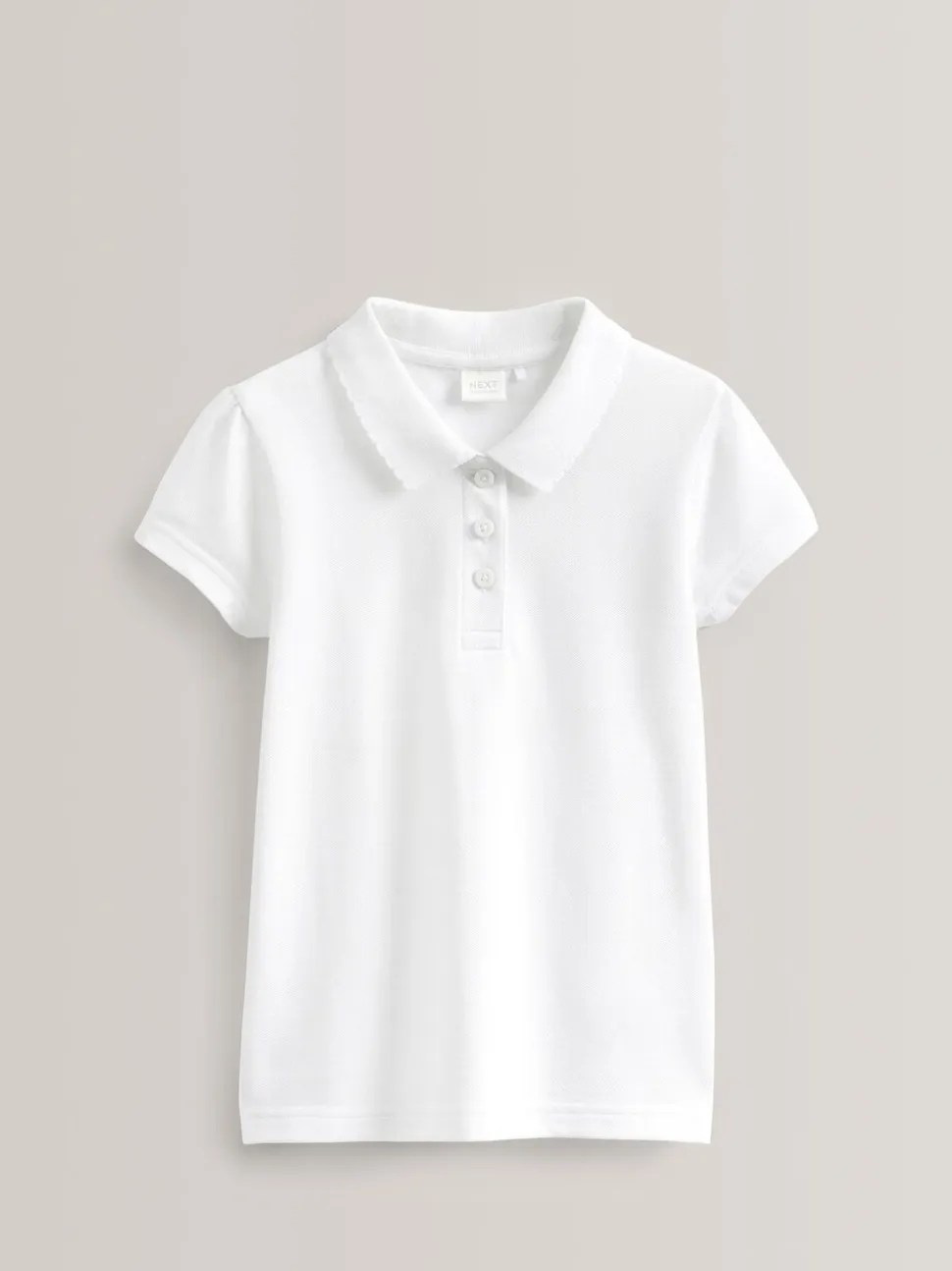 Wit - 5 -pack 100% katoenen poloshirts met korte mouwen (3-16jaar)