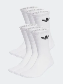 Wit - adidas Originals verpakking van 6 Trefoil enkelsokken