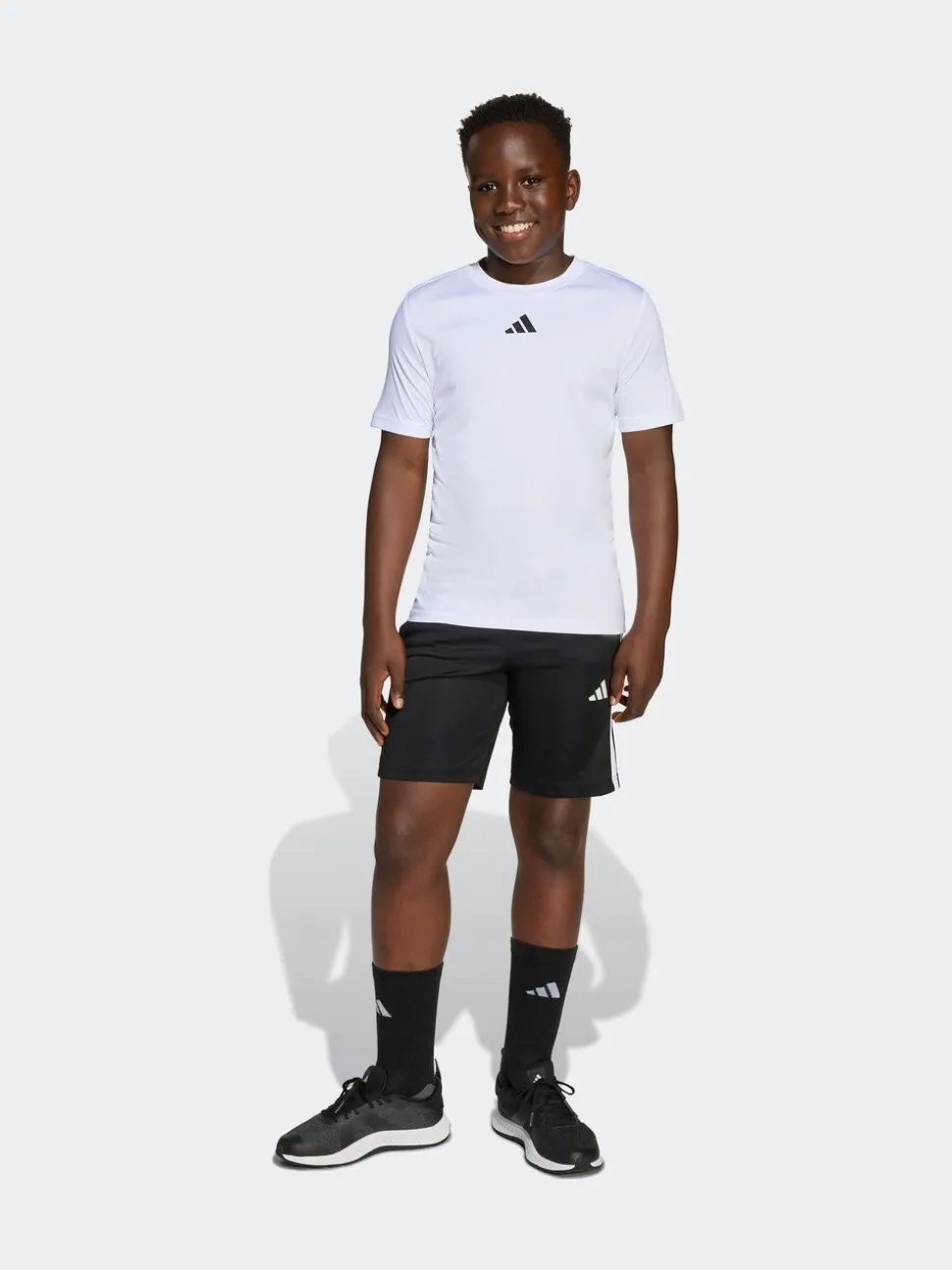Wit - adidas Train Essentials 3-Strepen Kids T-shirt & Shorts Set