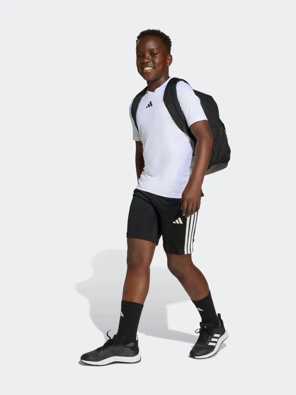 Wit - adidas Train Essentials 3-Strepen Kids T-shirt & Shorts Set