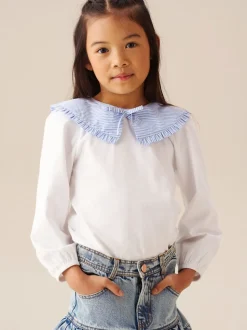 Wit - Angel & Rocket Betty blouse met Strepen en Lange mouwen