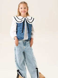 Wit - Angel & Rocket Leonie Double Collar Spot Blouse