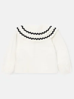 Wit - Angel & Rocket Leonie Double Collar Spot Blouse