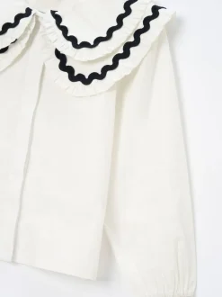 Wit - Angel & Rocket Leonie Double Collar Spot Blouse