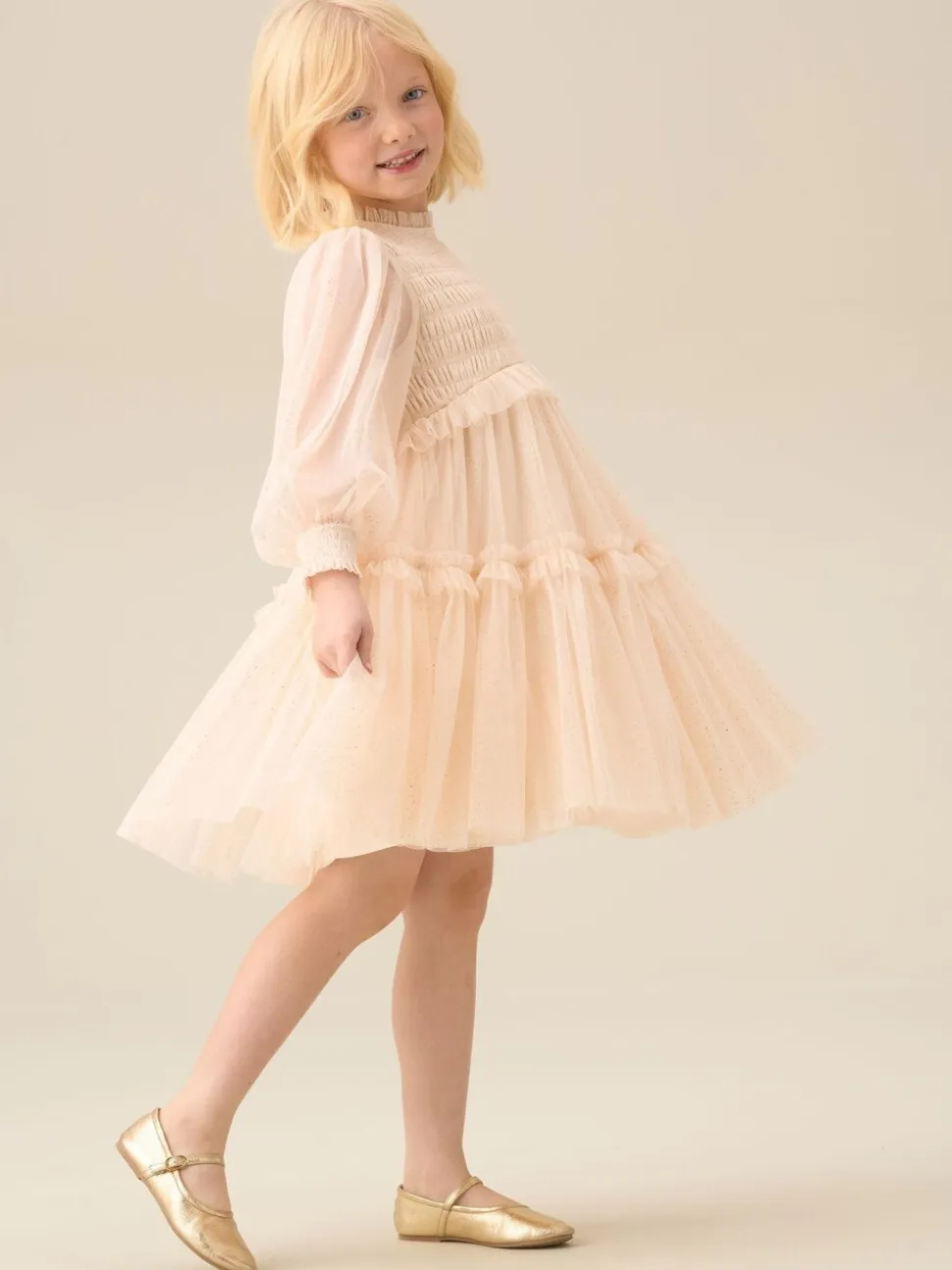Wit - Angel & Rocket Willow Ivory Balloon Sleeve Boho Dress