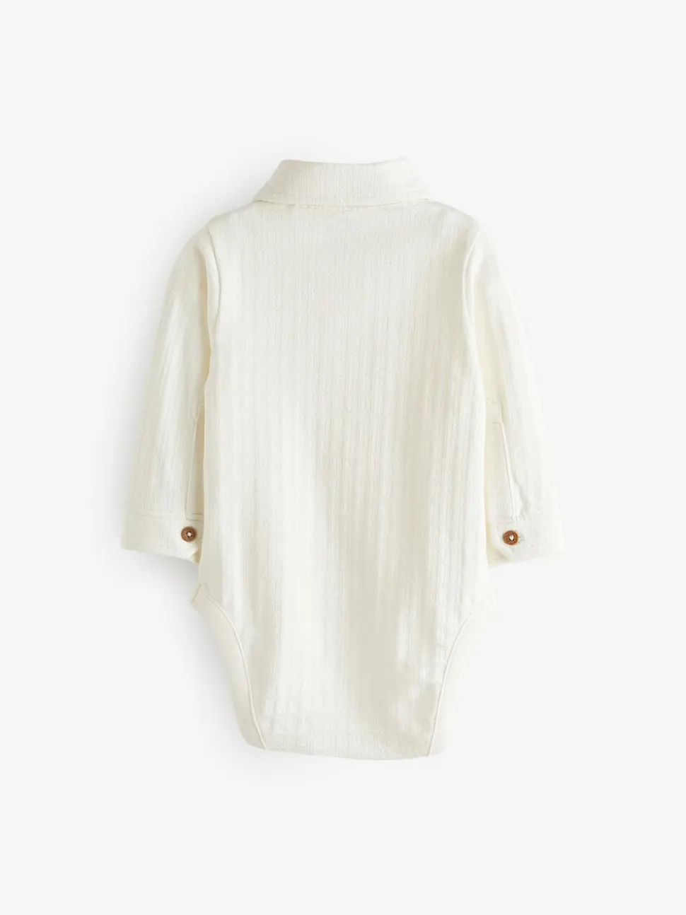 Wit - Baby Bodysuit met textuur en overhemd (0mnd-3jr)