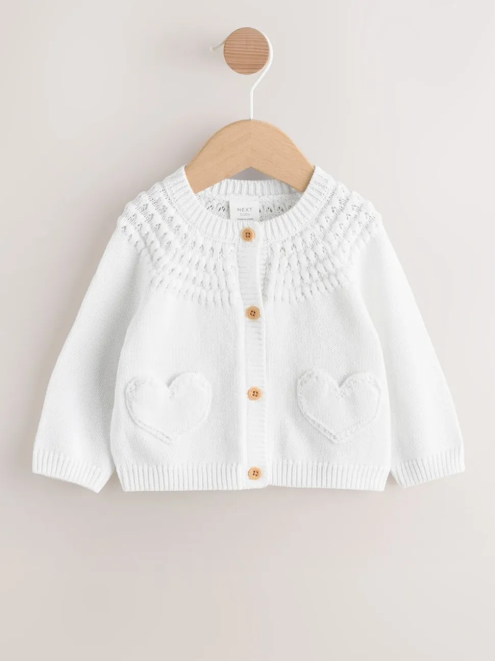 Wit - Baby Heart Pocket Button Through Cardigan (0mths-2yrs)
