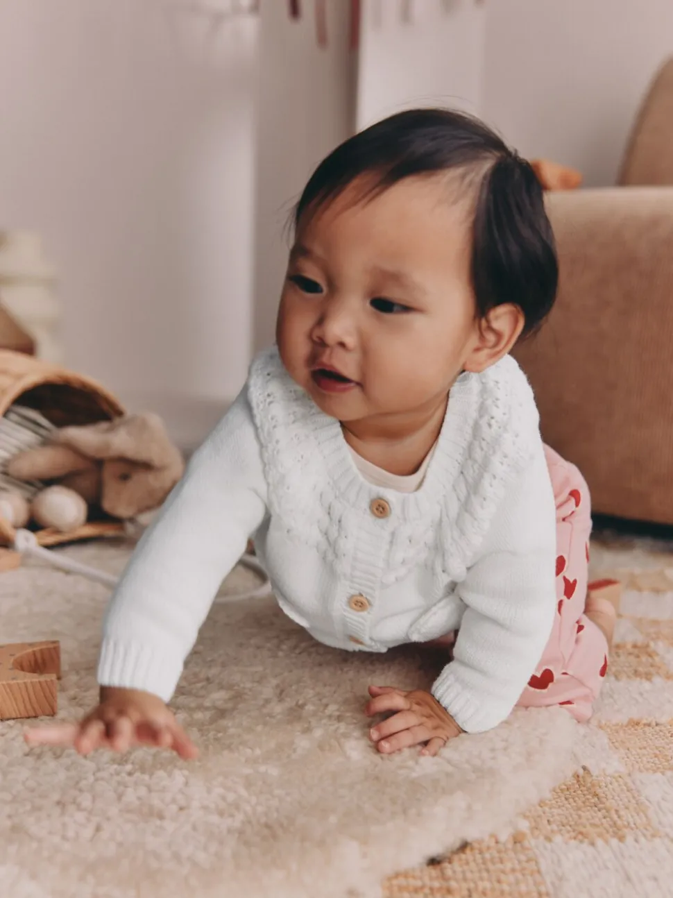 Wit - Baby Heart Pocket Button Through Cardigan (0mths-2yrs)
